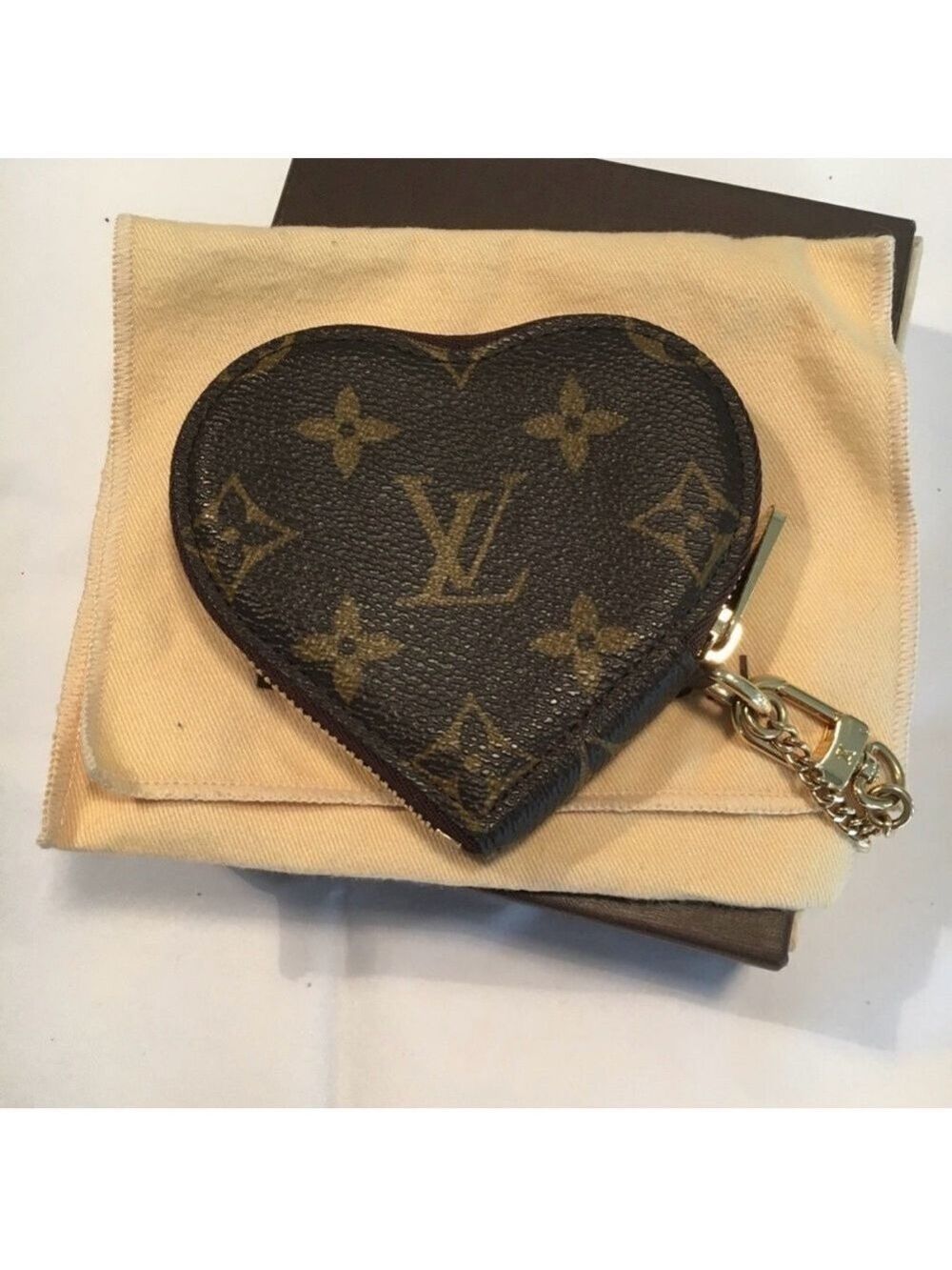 Louis Vuitton Brown Monogram Heart Coin Pouch